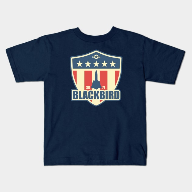 SR-71 Blackbird Kids T-Shirt by Tailgunnerstudios